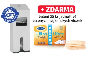 Zásobník na hygienické vložky a tampony + vložky ZDARMA, STELLA nerez mat