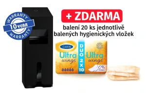 Zásobník na hygienické vložky a tampony + vložky ZDARMA, STELLA nerez mat černý