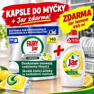 Jar Professional kapsle do myček Original 140ks + ZDARMA Jar 450ml Lemon na nádobí
